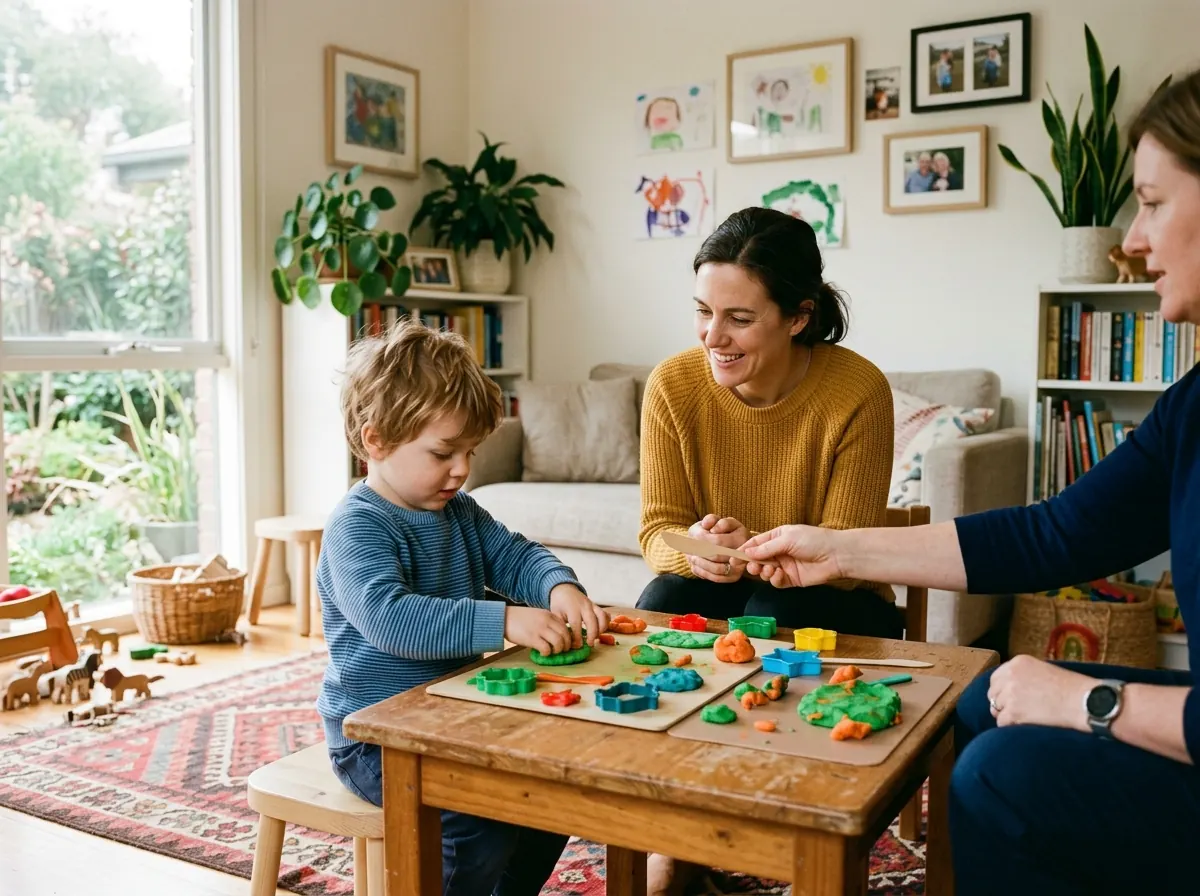 The LOTS4KIDS team supporting a child during a play-based therapy session